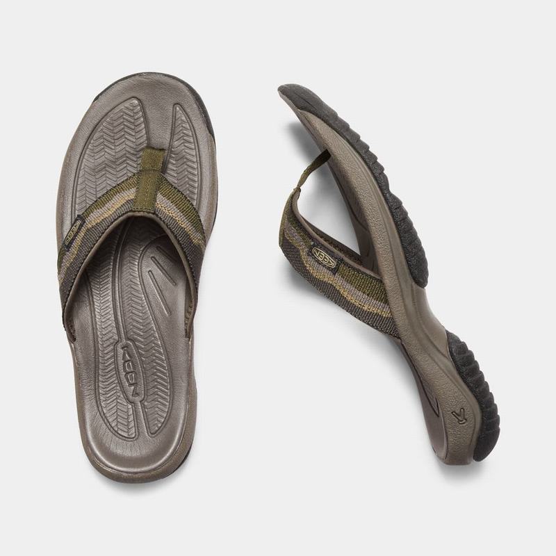 Chanclas Keen Kona Flip II Para Hombre Verde Oscuro Oliva - Sandalias Keen Mexico (257648-YPJ)